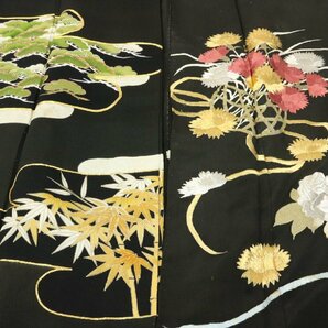 豪華 黒留袖 まとめて 17枚 着用可能多数有 豪華 刺繍 金彩 金駒 金糸 等 正絹 着物 リメイク素材 にも ★いろどり★の画像4