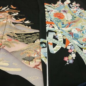 豪華 黒留袖 まとめて 17枚 着用可能多数有 豪華 刺繍 金彩 金駒 金糸 等 正絹 着物 リメイク素材 にも ★いろどり★の画像7