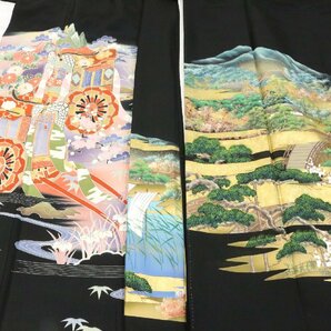 豪華 黒留袖 まとめて 15枚 着用可能多数有 豪華 刺繍 金彩 金銀駒 金銀糸 作家物 等 正絹 着物 リメイク素材 にも ★いろどり★4の画像2