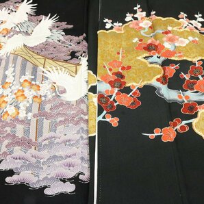 豪華 黒留袖 まとめて 15枚 着用可能多数有 豪華 刺繍 金彩 金銀駒 金銀糸 作家物 等 正絹 着物 リメイク素材 にも ★いろどり★4の画像4