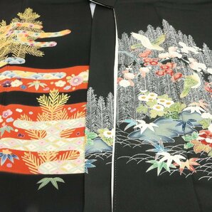 豪華 黒留袖 まとめて 15枚 着用可能多数有 豪華 刺繍 金彩 金銀駒 金銀糸 作家物 等 正絹 着物 リメイク素材 にも ★いろどり★4の画像6