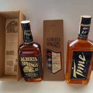 古酒 未開栓 ALBERTA SPRINGS 750ml 40％ カナディアンウイスキー　木箱入り 、TWELVE 12 年ウイスキー　セット(1982.1983)