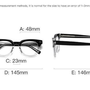 Traditional ウェリントン 太縁 ツートン ブラック クリア 伊達めがね 01の画像6