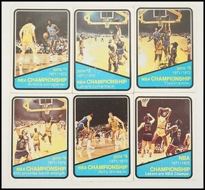 NBA1972-73 Topps #154-#159 (6 sheets ) CHAMPIONSHIP Game#1-#5 Jerry West tops TCG card basketball 203a