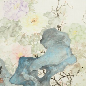 中国画家 丁彬芳 国画 『牡丹図』 紙本肉筆 掛け軸 中国絵画 骨董 掛軸 189aの画像5