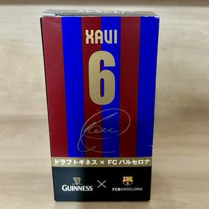 【未使用長期保管品】即決！ GUINNESS ドラフトギネス FCバルセロナ 限定デザインオリジナルグラス 背番号サイン柄 No.6 シャビ 当時物