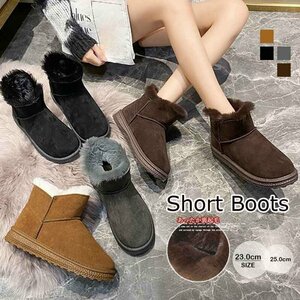  reverse side nappy mouton boots lady's winter shoes 23.0cm(36) black 