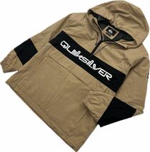 Quiksilver ☆ プルオーバー ジャケット ナイロンジャケット アノラック ベージュ S アウトドア スケーター 古着 クイックシルバー■EB299_画像1