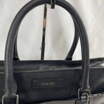 1円〜 【極美品！希少！】 コーチ COACH メンズ ビジネス ビジネスバッグ ショルダー ブリーフ バイカラー2way シボ革 斜め掛け レザー _画像4