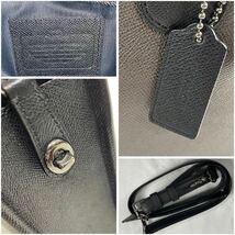 1円〜 【極美品！希少！】 コーチ COACH メンズ ビジネス ビジネスバッグ ショルダー ブリーフ バイカラー2way シボ革 斜め掛け レザー _画像10