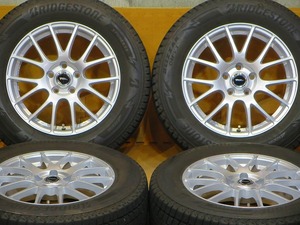 美品 バリ溝【21年製ブリヂストン ブリザック DM-V3 225/65R17】17インチ 7J+38 PCD114.3-5H ハリアー RAV4 エクストレイル CX-5 CX-8