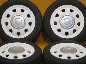 美品 バリ溝【スズキ アルト ラパン ショコラ 純正 ホイール 21年製ヨコハマ 155/65R14】14インチ ワゴンR スペーシア パレット MRワゴン