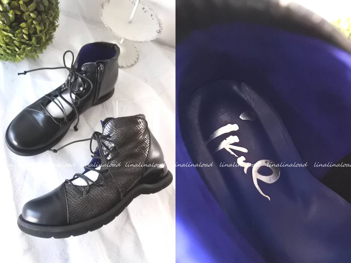 試着程度美品です　幾重ikue* レースアップ　レザーシューズ　４E　24.5　