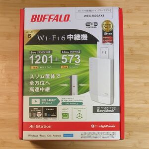 無線LAN中継機 11ax/ac/n/g/b 1201+573Mbps WEX-1800AX4ブランド：BUFFALO