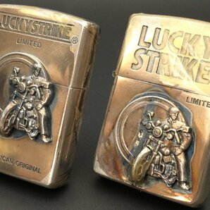 限定 LUCKY STRIKE ラッキーストライク ZIPPO ジッポ オイルライター 2点 箱なし ※着火未確認 ◆おたからや【B-A62559】同梱-2の画像1