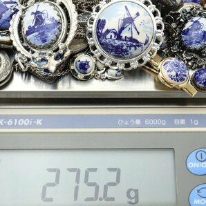 おたからや◆DELFT デルフト陶器 オランダ ヴィンテージアクセサリー おまとめ《約275g》ネックレス/ブレスレット/カフス など【F-A64835】の画像10