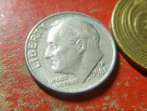 外国・USA／ルーズベルト１０セント白銅貨・１ダイム（1981年D）　24033103_画像3