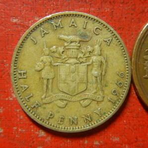 外国・ジャマイカ／ハーフペニー・ニッケル黄銅貨（1966年） 240401の画像1