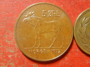外国・ノルウェー／５オーレ青銅貨（1972年）　24040202