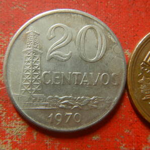 外国・ブラジル／２０センタボ白銅貨（1970年） 240403の画像2
