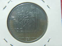 外国・イタリア／１００リレ・ステンレススチール貨（1971年）　24040803_画像1