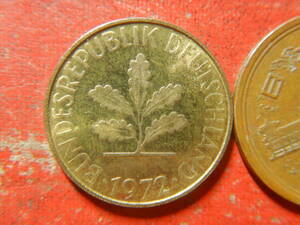 外国・西ドイツ／１０ペニヒ黄銅張りスチール貨（1972年F）　24040803