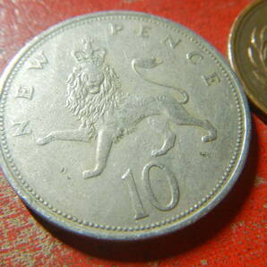 外国・イギリス／１０ニューペンス白銅貨（1970年） 240410の画像3