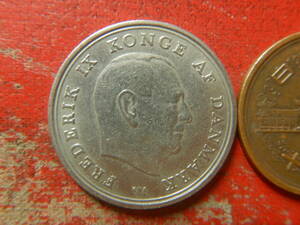 外国・デンマーク／１クローネ白銅貨：フレデリク９世（1972年）　240411