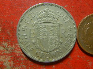 外国・イギリス／ハーフクラウン白銅貨（1958年）：発行枚数1,574.6万枚　24041602