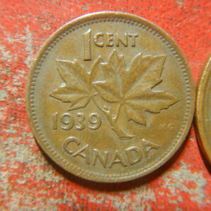 外国・カナダ／１セント青銅貨：ジョージ６世（1939年） 240417の画像2