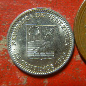 外国・ベネズエラ／２５センチモ・ニッケル貨（1965年） 240419の画像1