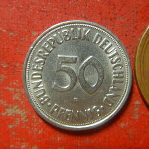 外国・西ドイツ／５０ペニヒ白銅貨（1950年F） 240422の画像3