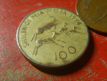 外国・タンザニア／１００シリンギ黄銅張りスチール貨（1994年）　240423_画像3