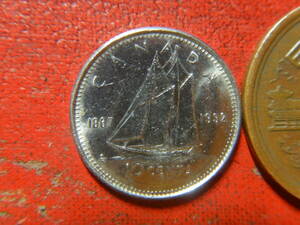 外国・カナダ／１０セント・ニッケル貨：連邦成立125年記念（1992年）　240425