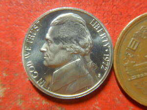  foreign *USA|je fur son5 cent white copper coin (1972 year S* proof ) 24042802