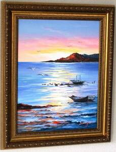 Art hand Auction Peinture Peinture à l'huile Paysage Coucher de soleil Mer F6 WG314 Seulement 1 ensemble en stock. Pourquoi ne pas profiter de cette occasion pour l'afficher, Peinture, Peinture à l'huile, Nature, Peinture de paysage