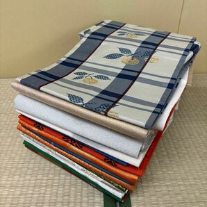 名古屋帯 まとめて 15品 リメイク 材料 ハンドメイド 生地 着付け練習 A116の画像1