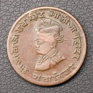 インド藩王国 グワーリヤル Anna 銅貨（1880年代前後）[E1965]コイン 　