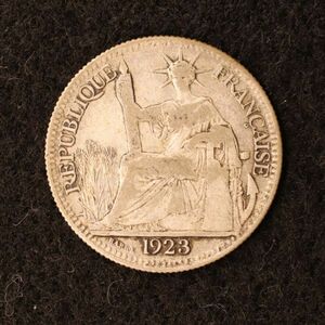 KM#16/仏領インドシナ 10セント銀貨（1923）[E2586]コイン、フランス、ベトナム、カンボジア