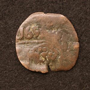 スペイン フェリペ4世時代 カウンターマーク銅貨（1621-1665）[E4060]コイン