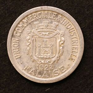 【緊急貨幣】フランス ファレーズ 10サンチームアルミ貨（1922）[E4025]コイン、ノートゲルド