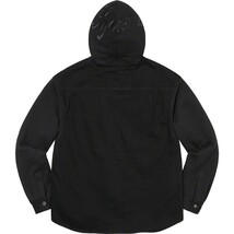 未使用未開封 Supreme シュプリーム Fleece Hooded Denim Shirt ブラック 黒 Large Lサイズ フーディ デニムシャツ_画像4