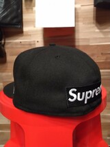 未使用品 Supreme シュプリーム Reverse Box Logo New Era 7 3/4 61.5cm 日本未発売サイズ ブラック ボックスロゴ キャップ ニューエラ_画像2