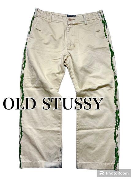 希少 90s STUSSY ステューシー チノ　 パンツ サイドライン ベージュ