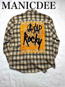 超希少　MANIC DEE ASAP Rocky　バンダナ　チェックシャツ　刺繍　XL