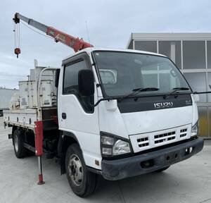  loading 3900kg Elf turbo 3 step crane flat deck vehicle inspection "shaken" . peace 7 year 2 month radio controller attaching Unic Dyna Dutro Toyoace Canter 