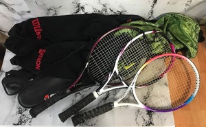 P/テニスラケット/YAMAHA/YONEX/SRIXON/Wilson/3本まとめ ケース付き/スポーツ/ラケット/テニス/P3.11-32森