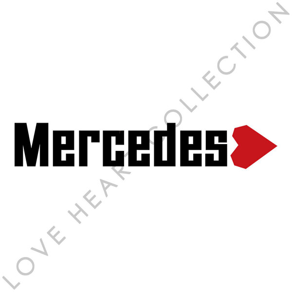 メルセデス Mercedes ハートステッカー ブラック 1枚 「 BEAT MASTER 」メルセデスベンツ BENZ | 切り文字 | 切文字 | 新品 | 送料無料