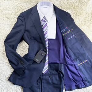 圧倒的存在感◎新品未使用◎ ポールスミス×ゼニア【王者の風格】PaulSmith×zegna スーツ タグ付き◎ トロトロ質感◎ 極光沢◎ ネイビー◎