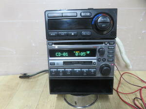 動作保証付★A29/ケンウッド GX-608/146430-7664　レガシィ BH5 BH9 BEE BE5 カーオーディオ CD MDプレイヤー エアコン スイッチ